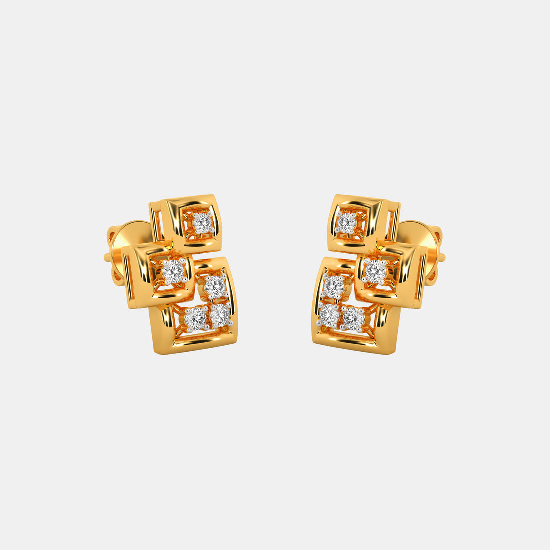 Bombae Diamond Stud Earrings