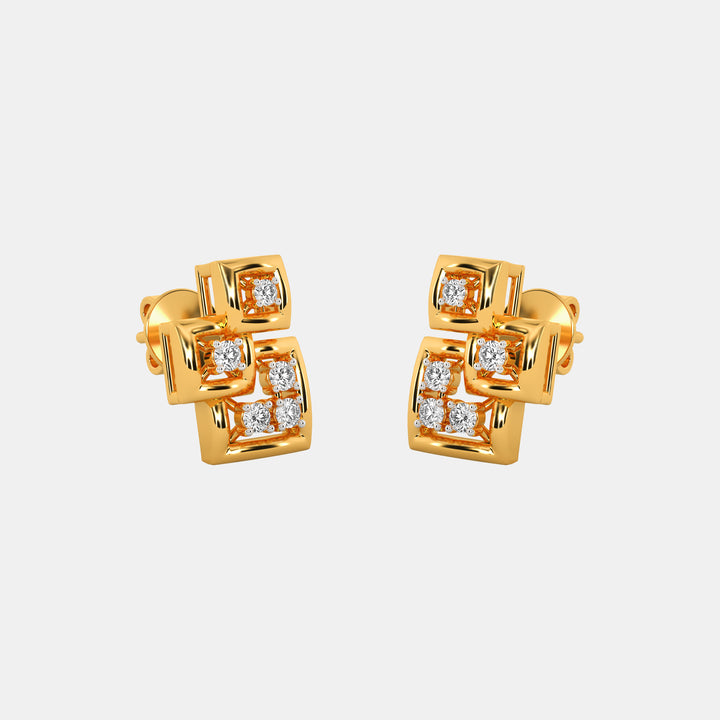 Bombae Diamond Stud Earrings