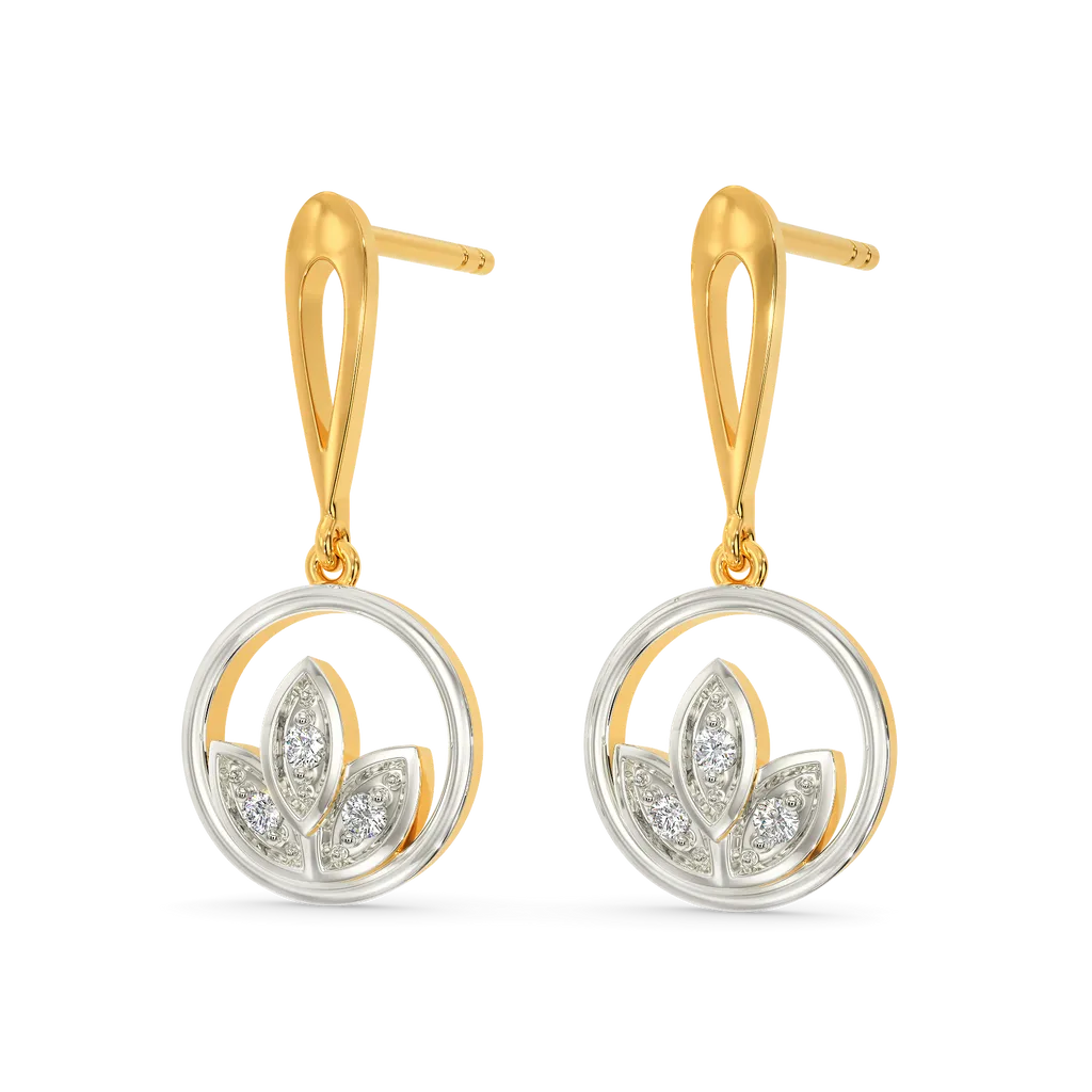 Floral Diamond Drop Earring