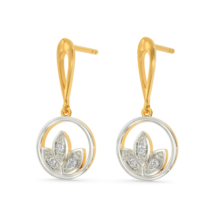 Floral Diamond Drop Earring