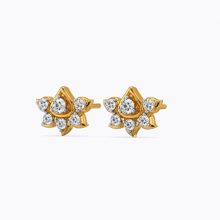 Lotus Diamond Earring