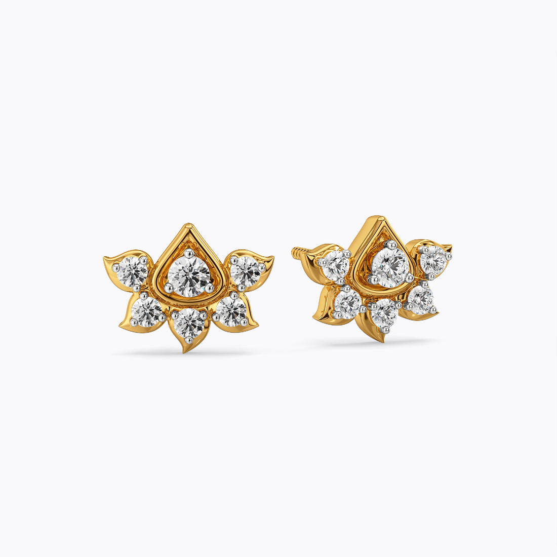 Lotus Diamond Earring