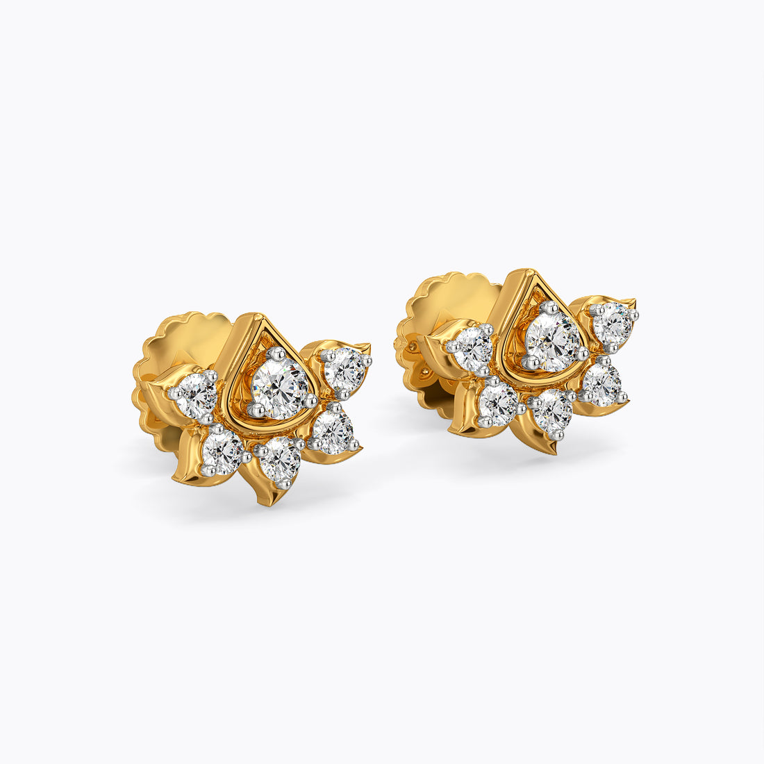 Lotus Diamond Earring